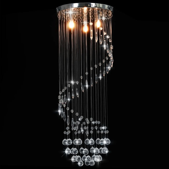 Lustră cu mărgele de cristal, argintiu, spirală, G9 - WALTI WALTI