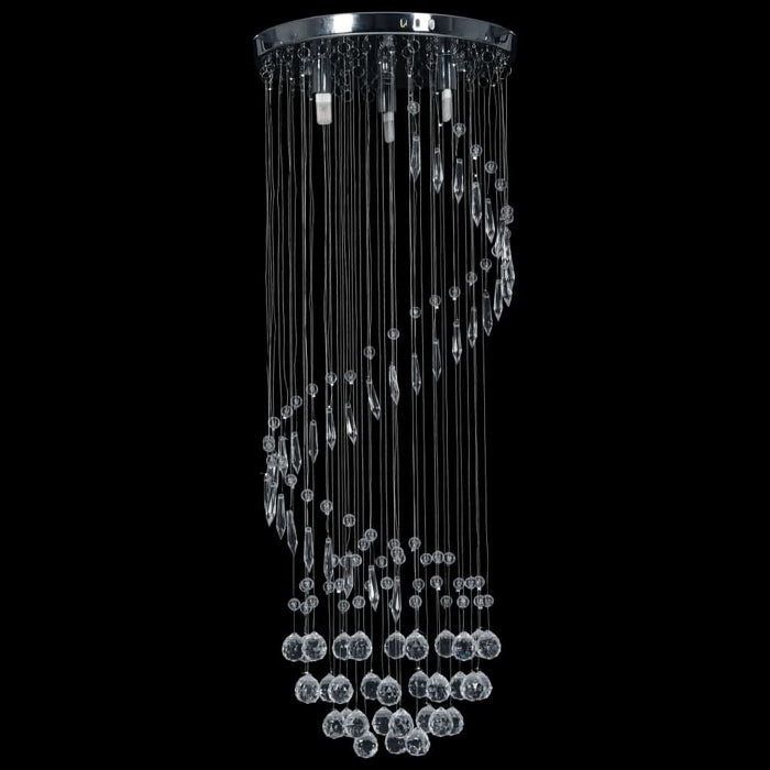 Lustră cu mărgele de cristal, argintiu, spirală, G9 - WALTI WALTI