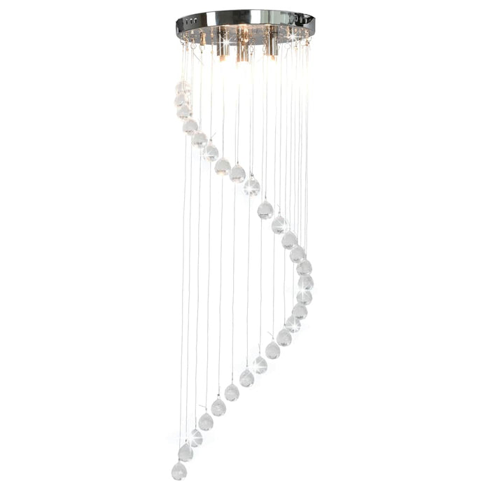 Lustră cu mărgele de cristal, argintiu, spirală, G9 WALTI