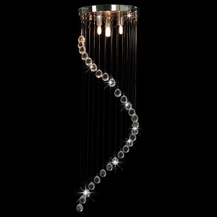 Lustră cu mărgele de cristal, argintiu, spirală, G9 WALTI