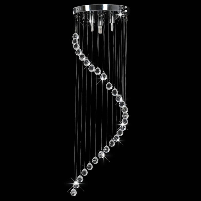 Lustră cu mărgele de cristal, argintiu, spirală, G9 WALTI