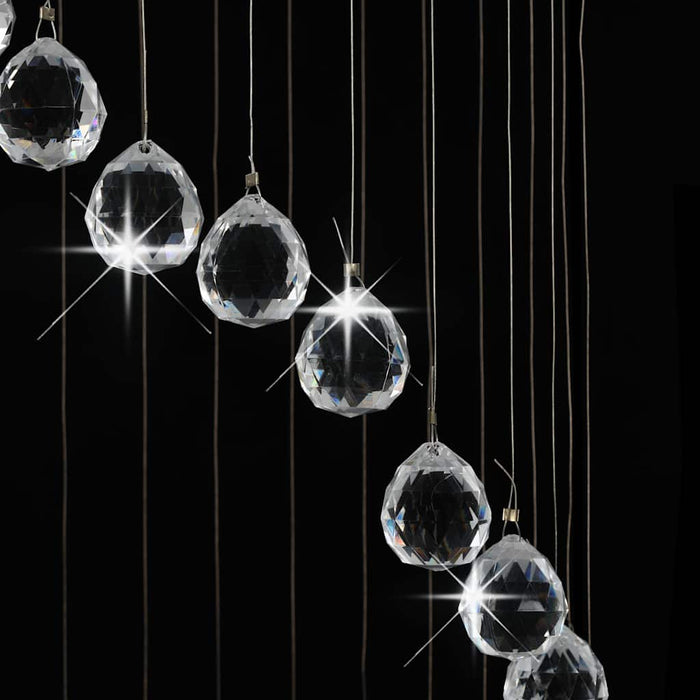 Lustră cu mărgele de cristal, argintiu, spirală, G9 WALTI