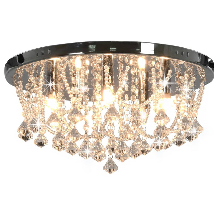 Lustră cu mărgele de cristal, argintiu, rotund, 4 becuri x G9 - WALTI WALTI