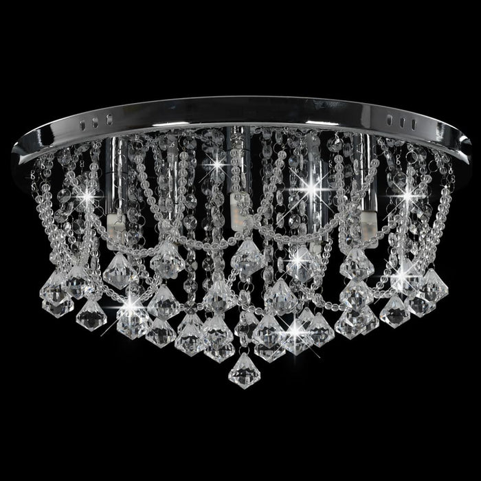 Lustră cu mărgele de cristal, argintiu, rotund, 4 becuri x G9 - WALTI WALTI