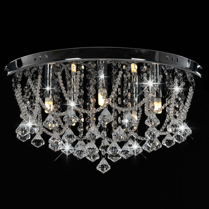 Lustră cu mărgele de cristal, argintiu, rotund, 4 becuri x G9 - WALTI WALTI
