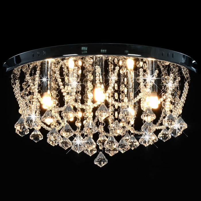 Lustră cu mărgele de cristal, argintiu, rotund, 4 becuri x G9 - WALTI WALTI