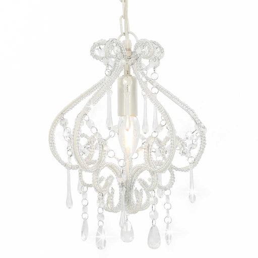 Candelabru cu mărgele, alb, rotund, E14 - WALTI WALTI