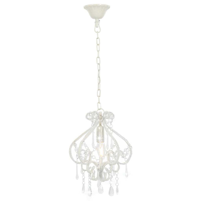 Candelabru cu mărgele, alb, rotund, E14 - WALTI WALTI