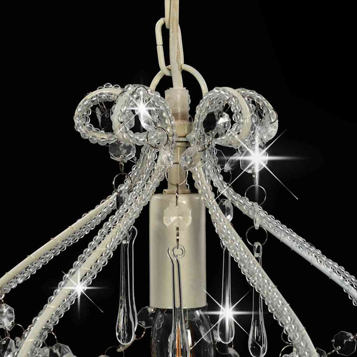 Candelabru cu mărgele, alb, rotund, E14 - WALTI WALTI