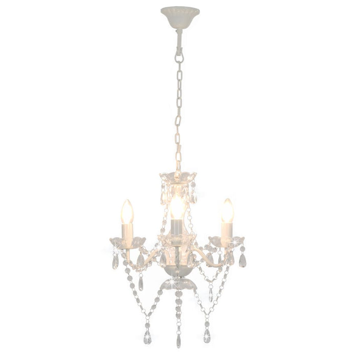 Candelabru cu mărgele, alb, rotund, 3 becuri E14 - WALTI WALTI