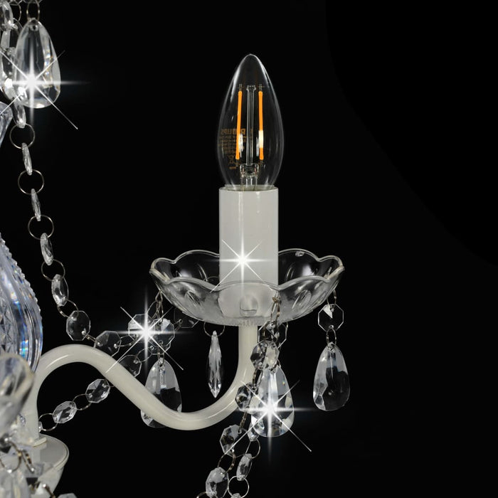 Candelabru cu mărgele, alb, rotund, 3 becuri E14 - WALTI WALTI