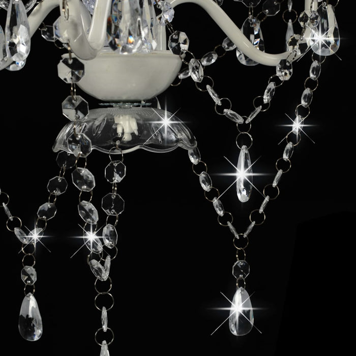 Candelabru cu mărgele, alb, rotund, 3 becuri E14 - WALTI WALTI