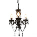 Candelabru cu mărgele, negru, rotund, 3 becuri E14 - WALTI WALTI