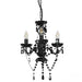 Candelabru cu mărgele, negru, rotund, 3 becuri E14 - WALTI WALTI