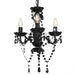 Candelabru cu mărgele, negru, rotund, 3 becuri E14 - WALTI WALTI