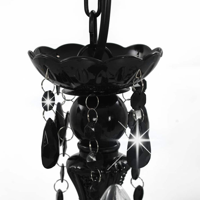Candelabru cu mărgele, negru, rotund, 3 becuri E14 - WALTI WALTI