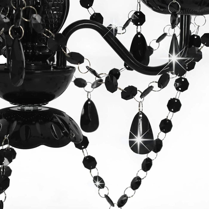 Candelabru cu mărgele, negru, rotund, 3 becuri E14 - WALTI WALTI