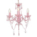 Candelabru cu mărgele, roz, rotund, 3 becuri E14 - WALTI WALTI