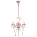 Candelabru cu mărgele, roz, rotund, 3 becuri E14 - WALTI WALTI