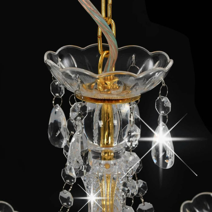 Candelabru cu mărgele, auriu, rotund, 3 becuri E14 - WALTI WALTI
