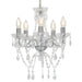 Candelabru cu mărgele de cristal, argintiu, rotund, 5 x E14 - WALTI WALTI