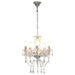 Candelabru cu mărgele de cristal, argintiu, rotund, 5 x E14 - WALTI WALTI