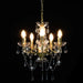Candelabru cu mărgele de cristal, auriu, rotund, 5 x E14 - WALTI WALTI