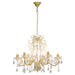 Candelabru cu mărgele de cristal, auriu, rotund, 6 x E14 - WALTI WALTI