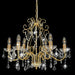 Candelabru cu mărgele de cristal, auriu, rotund, 6 x E14 - WALTI WALTI
