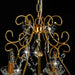 Candelabru cu mărgele de cristal, auriu, rotund, 6 x E14 - WALTI WALTI