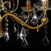 Candelabru cu mărgele de cristal, auriu, rotund, 6 x E14 - WALTI WALTI