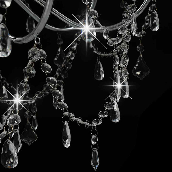 Candelabru cu mărgele, argintiu, 8 becuri E14 - WALTI WALTI