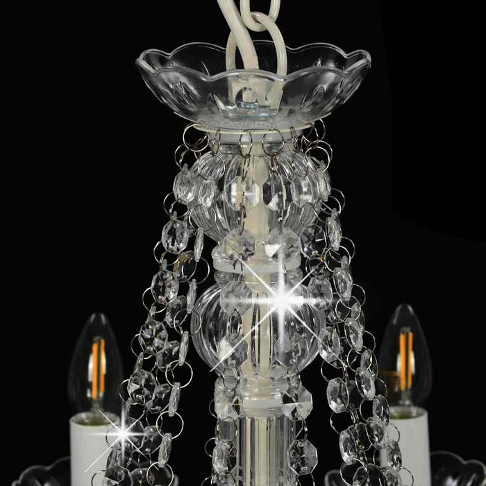Candelabru cu mărgele, alb, 12 becuri E14 - WALTI WALTI