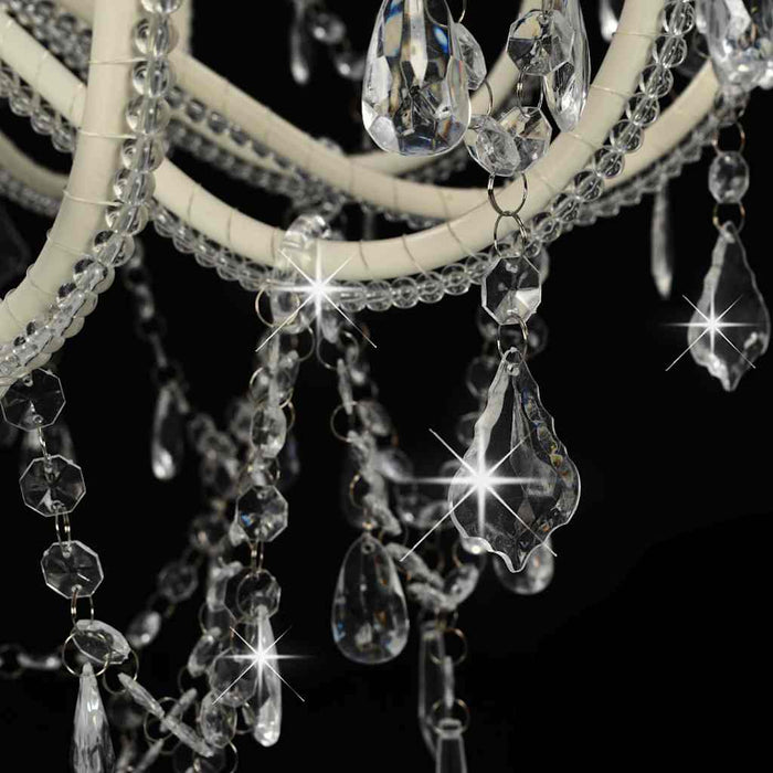 Candelabru cu mărgele, alb, 12 becuri E14 - WALTI WALTI