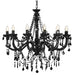 Candelabru cu mărgele, negru, 12 becuri x E14 - WALTI WALTI