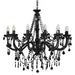 Candelabru cu mărgele, negru, 12 becuri x E14 - WALTI WALTI