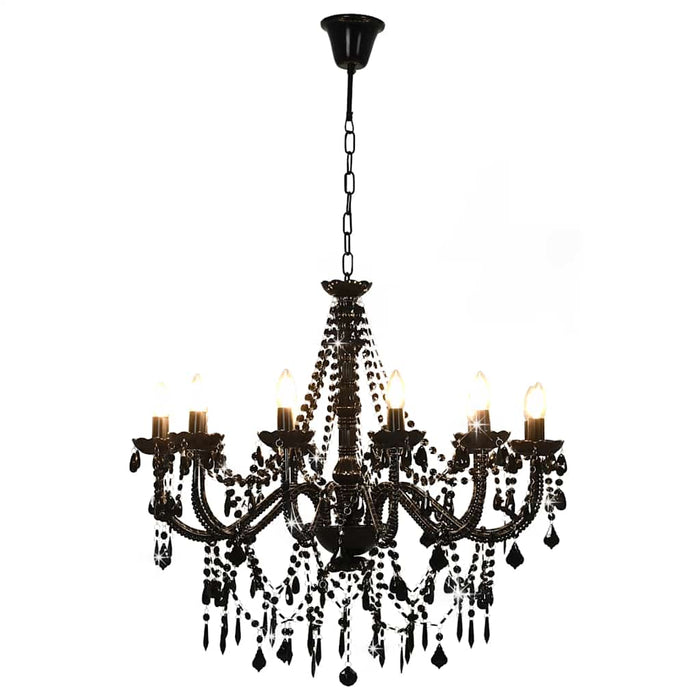 Candelabru cu mărgele, negru, 12 becuri x E14 - WALTI WALTI