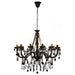 Candelabru cu mărgele, negru, 12 becuri x E14 - WALTI WALTI