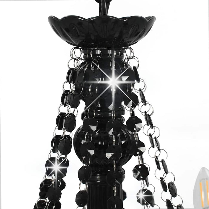 Candelabru cu mărgele, negru, 12 becuri x E14 - WALTI WALTI