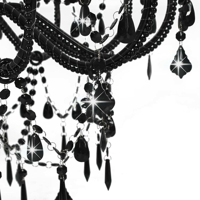 Candelabru cu mărgele, negru, 12 becuri x E14 - WALTI WALTI