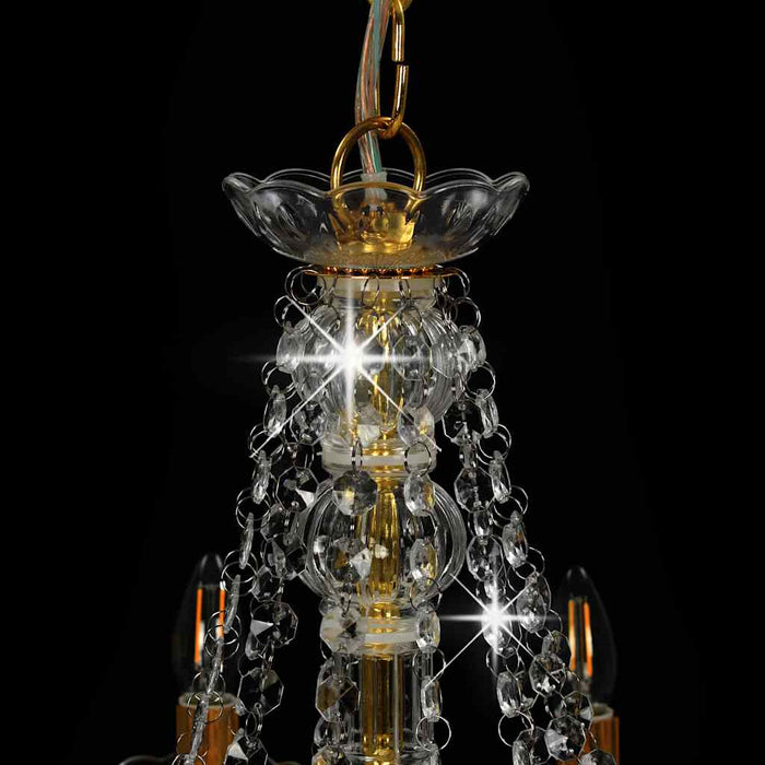Candelabru cu mărgele, auriu, 12 becuri E14 - WALTI WALTI
