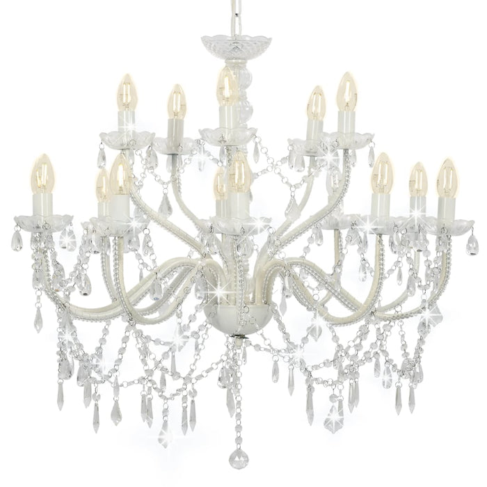 Candelabru cu 2 rânduri, alb, becuri 15 x E14 - WALTI WALTI