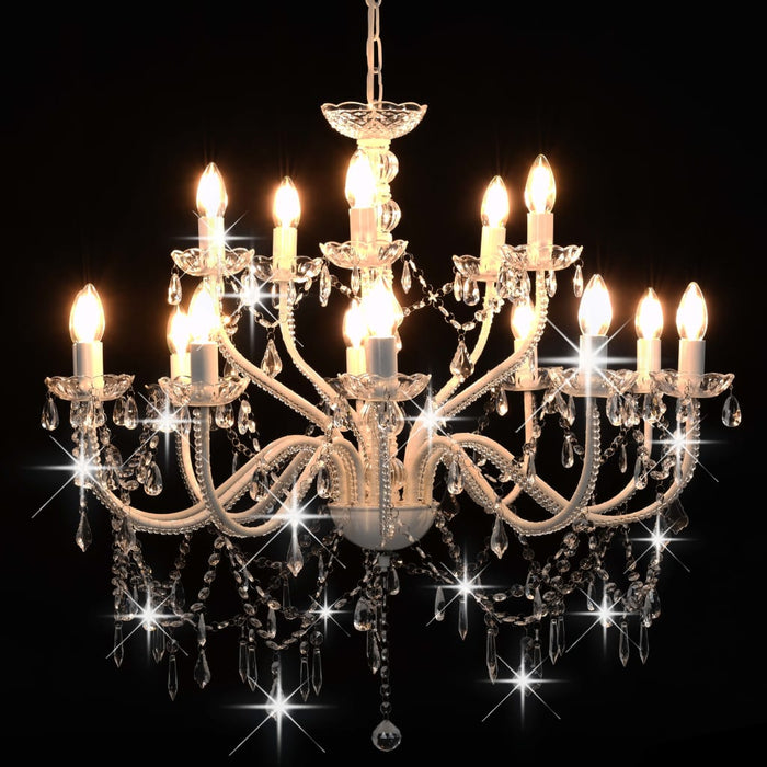 Candelabru cu 2 rânduri, alb, becuri 15 x E14 - WALTI WALTI