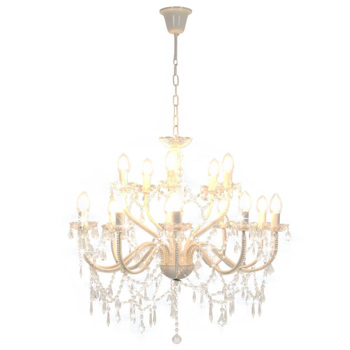 Candelabru cu 2 rânduri, alb, becuri 15 x E14 WALTI