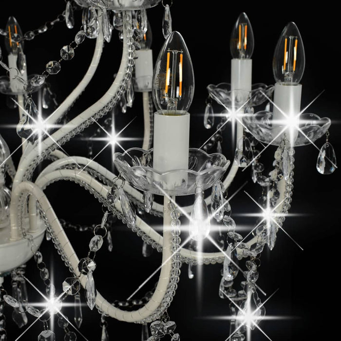 Candelabru cu 2 rânduri, alb, becuri 15 x E14 WALTI
