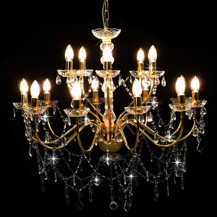 Candelabru cu 2 rânduri, auriu, becuri 15 x E14 - WALTI WALTI