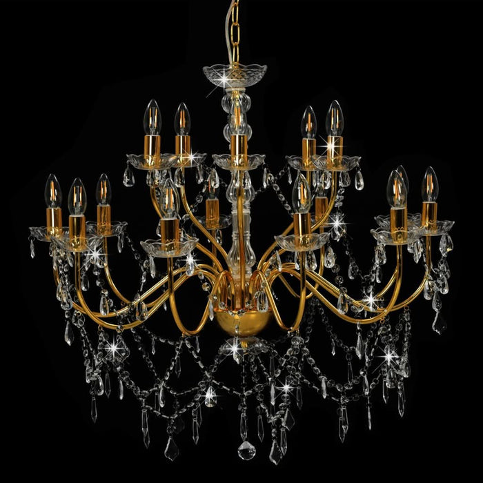 Candelabru cu 2 rânduri, auriu, becuri 15 x E14 - WALTI WALTI