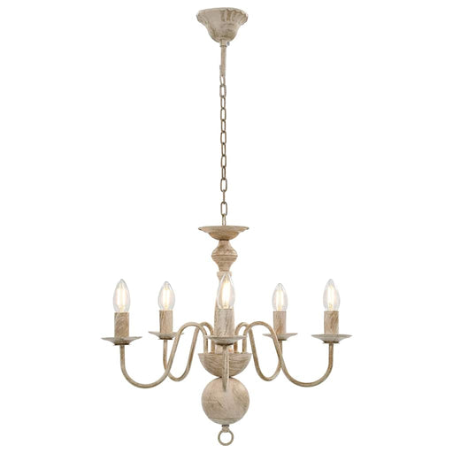 Candelabru antichizat, alb, becuri E14 x 5 - WALTI WALTI