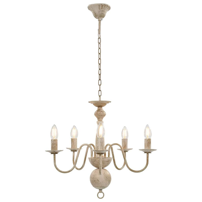 Candelabru antichizat, alb, becuri E14 x 5 - WALTI WALTI