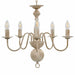 Candelabru antichizat, alb, becuri E14 x 5 - WALTI WALTI